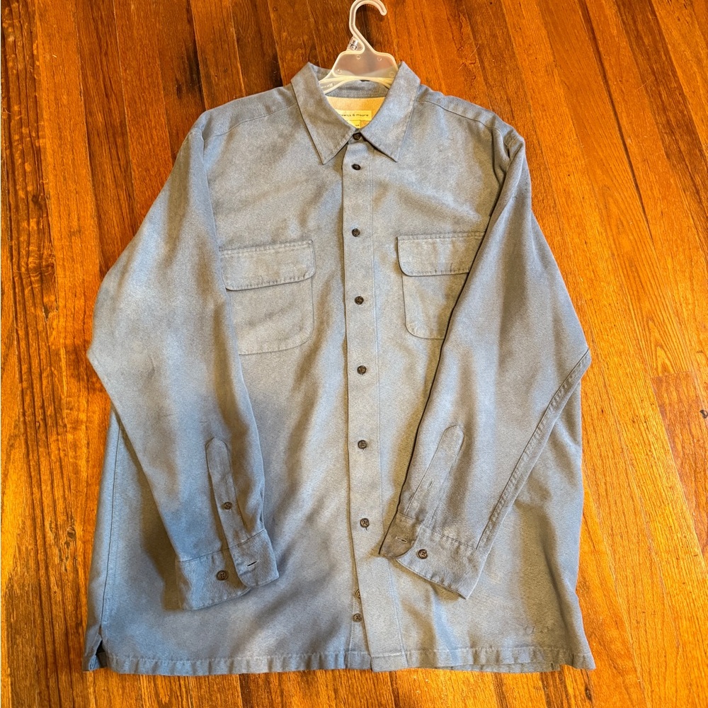 Men's Blue Button-Up Shirt